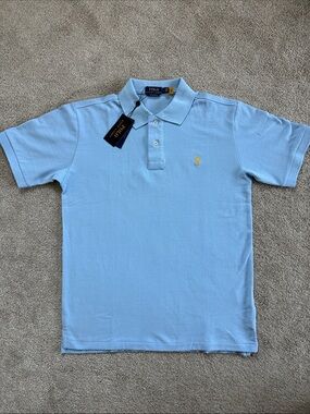 Polo by Ralph Lauren Light Blue Short-Sleeve Polo with Yellow Pony